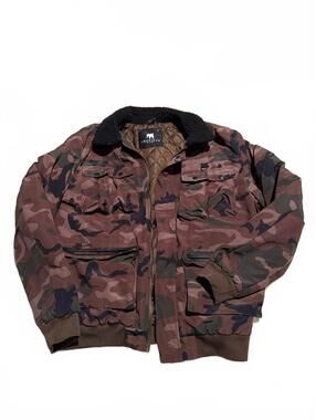 American Stitch Men's Camouflage Utility Jacket with Sherpa Collar